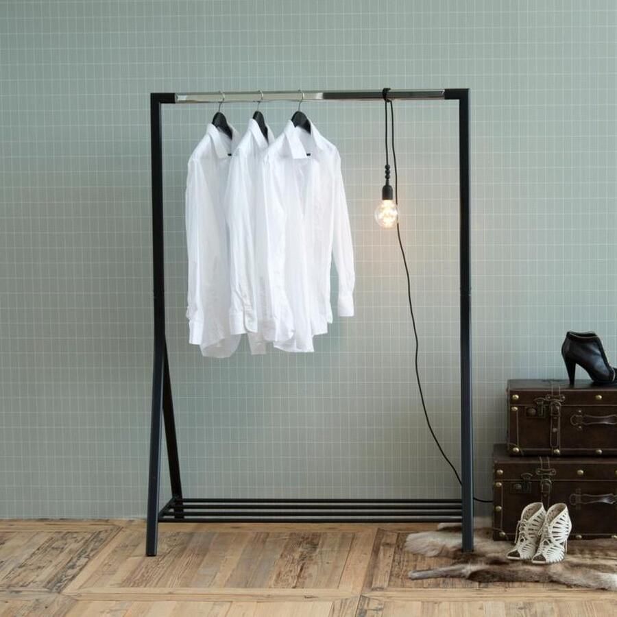 Emob Kledingrek Branson zwart Slaapkamerkasten Zwart Chroom; Metaal Slaapkamerkasten Op voorraad - Foto 2