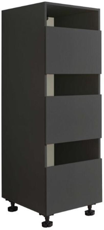 Emob Kolomkast voor wasmachinekasten Laundreezy 50 x 68 x 162 cm Antraciet Wasmachinekasten Zwart MDF Wasmachinekasten Op voorraad - Foto 2