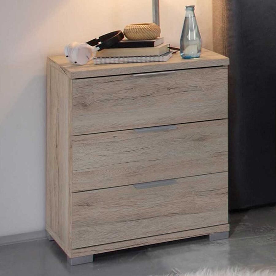 Emob Ladekast Universal 46 x 42 x 61 cm Beech-design Slaapkamerkasten Bruin MDF Slaapkamerkasten Op voorraad