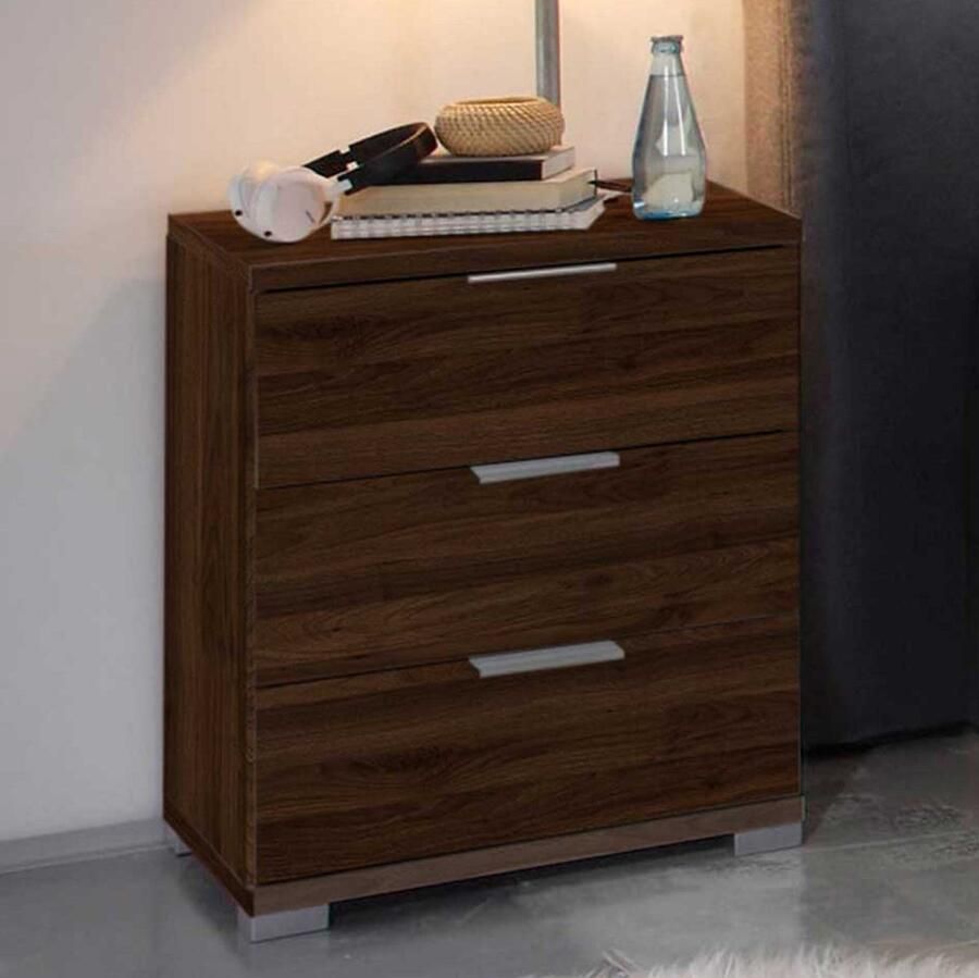 Emob Ladekast Universal 46 x 42 x 61 cm Walnut Brown Slaapkamerkasten Bruin MDF Slaapkamerkasten Op voorraad