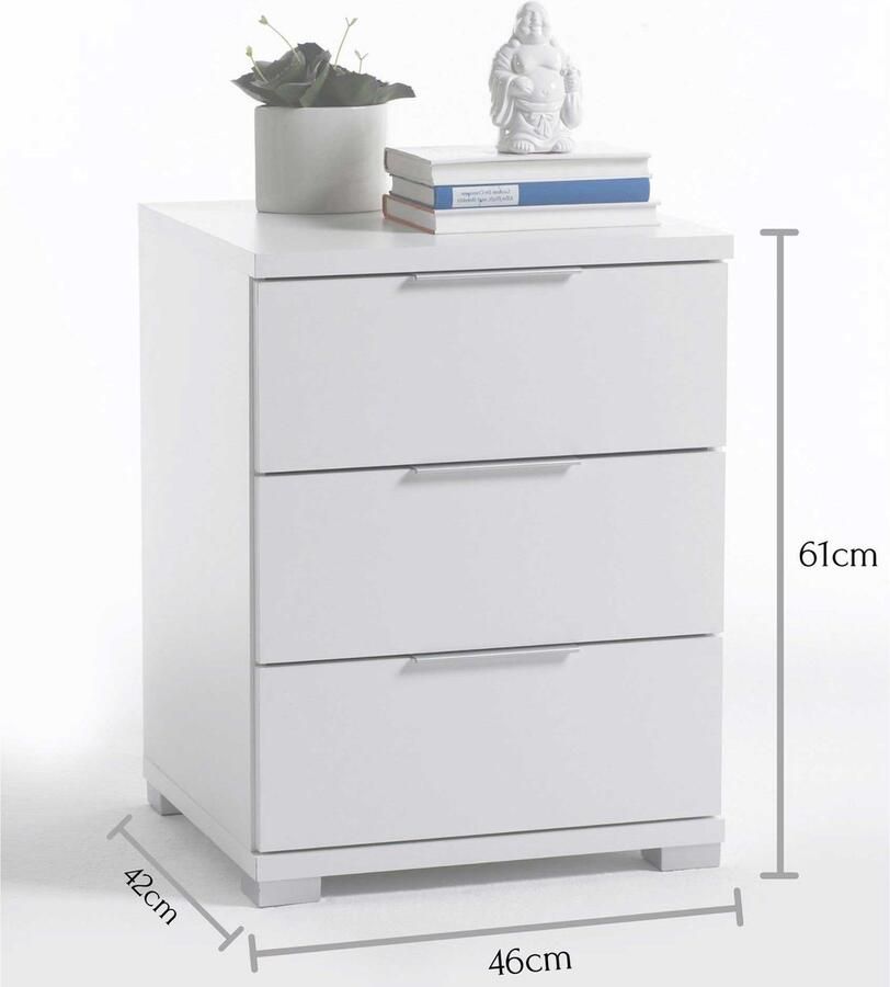 Emob Ladekast Universal 46 x 42 x 61 cm Wit Slaapkamerkasten Wit MDF Slaapkamerkasten Op voorraad - Foto 2