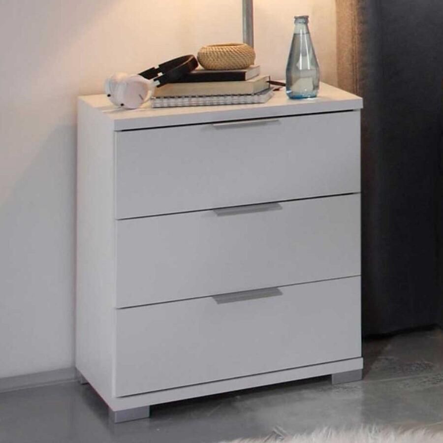 Emob Ladekast Universal 46 x 42 x 61 cm Wit Slaapkamerkasten Wit MDF Slaapkamerkasten Op voorraad