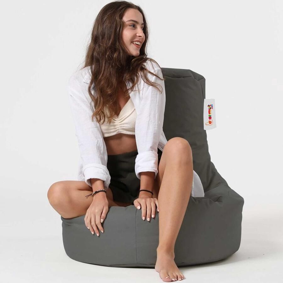 Emob Tuin Zitzak van Atelier Del Sofa Waterdicht Hoge Dichtheid Donkergrijs. Zitmeubelen Grijs Polyester Zitmeubelen Op voorraad