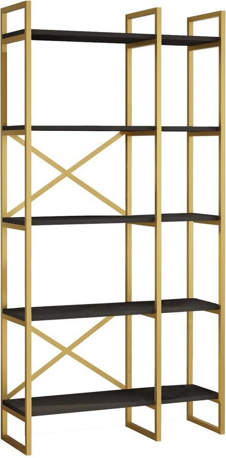 Emob Locelso Boekenplank 18 mm Dikte Zwart Goud - Foto 2