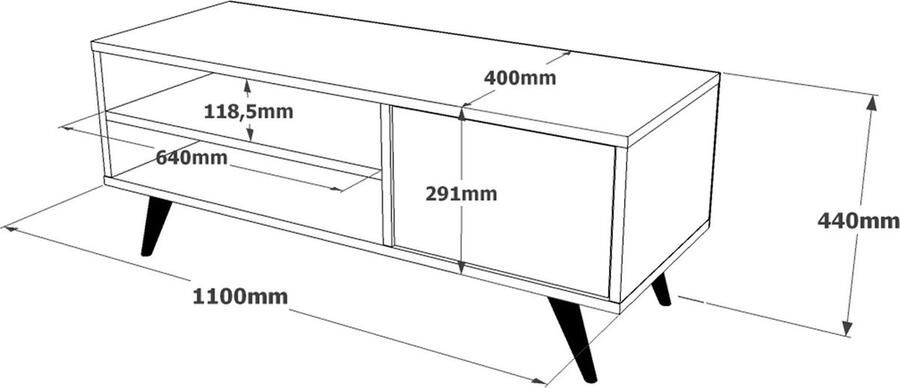 Emob Locelso TV-meubel 100% Melamine coating Zwart - Foto 2