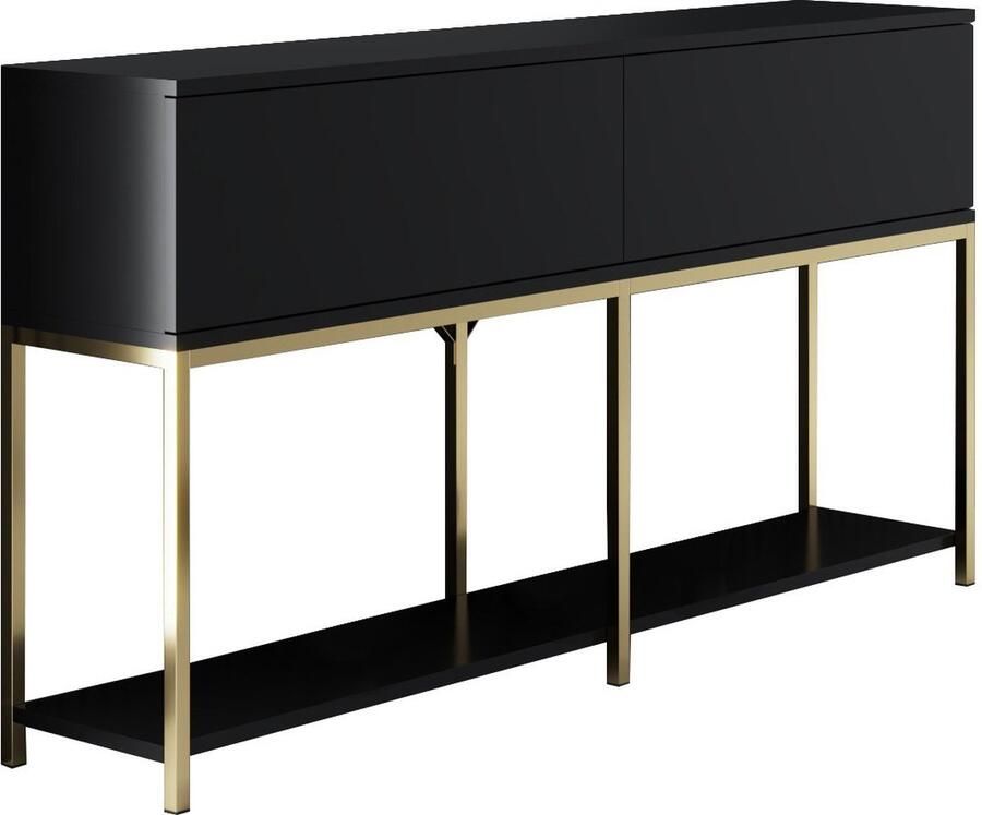 Emob Moderne consoletafel Woody Fashion Woonkamerkasten Zwart Melamine; MDF Woonkamerkasten Op voorraad - Foto 2