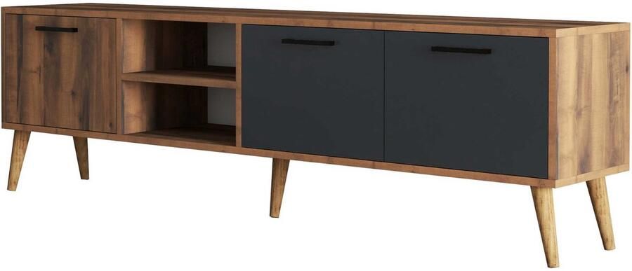 Emob Modern TV-meubel Woody Fashion Notelaar Antraciet
