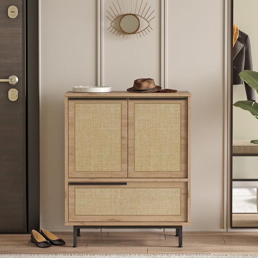 Emob Moderne schoenenkast Woody Fashion Walnoot Eik