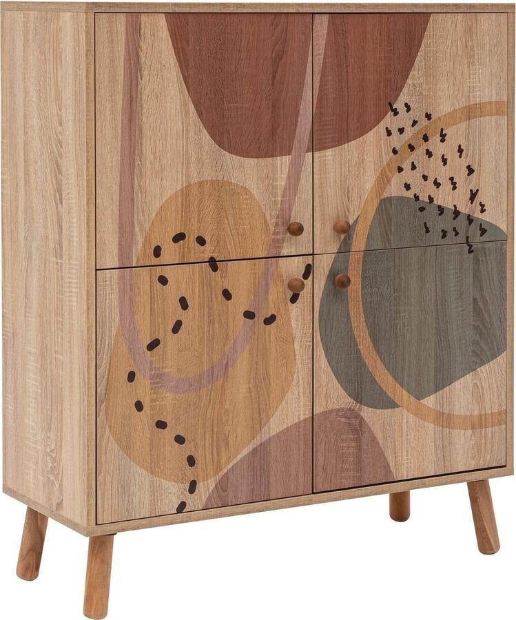 Emob Multifunctionele kast Vella 100% Melamine Houten poten UV-coating