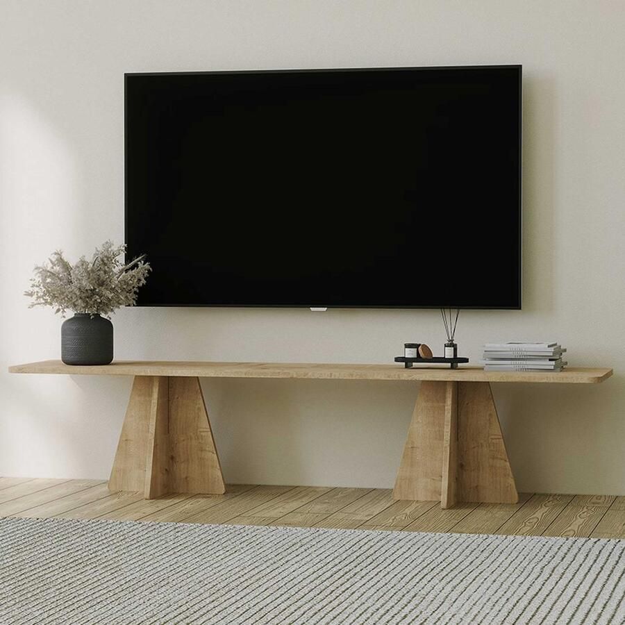 Emob tv-meubel Woody Fashion 180 x 40 x 42 cm Sapphire Oak-design Woonkamerkasten Bruin Melamine; MDF Woonkamerkasten Op voorraad