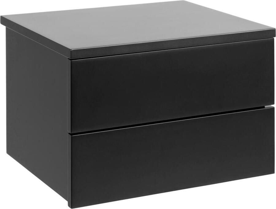 Emob Wandnachtkastje Avignon met 2 laden zwart Slaapkamerkasten Zwart MDF Slaapkamerkasten Op voorraad - Foto 4