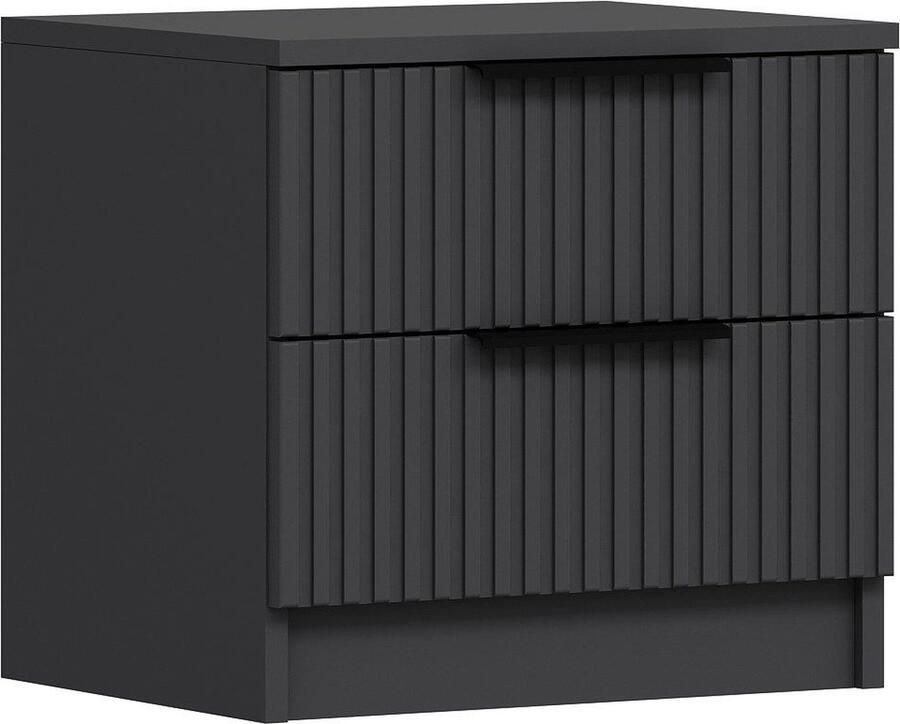 Emob Nachtkastje met melamine coating Woody Fashion Antraciet. Slaapkamerkasten Antraciet Melamine; Spaanplaat Slaapkamerkasten Op voorraad - Foto 2