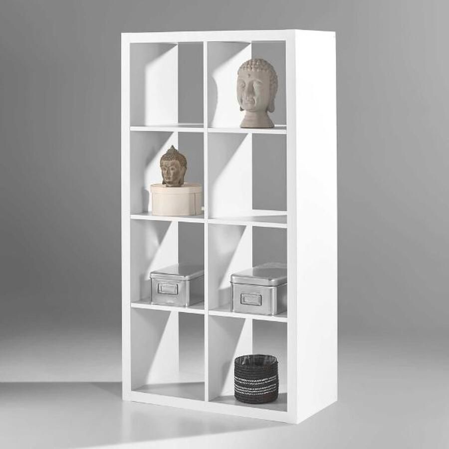 Emob Open boekenkast Style 77 x 38 x 147 cm Wit Woonkamerkasten Wit MDF Woonkamerkasten Op voorraad