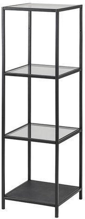 Emob Rek Dover 37cm 3 legplanken zwart Woonkamerkasten Zwart Metaal Woonkamerkasten Op voorraad - Foto 2