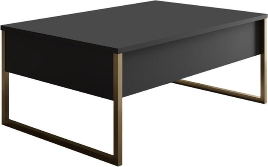 Asir Koffietafel Antraciet & Goud 90 x 60 x 40 cm - Foto 2