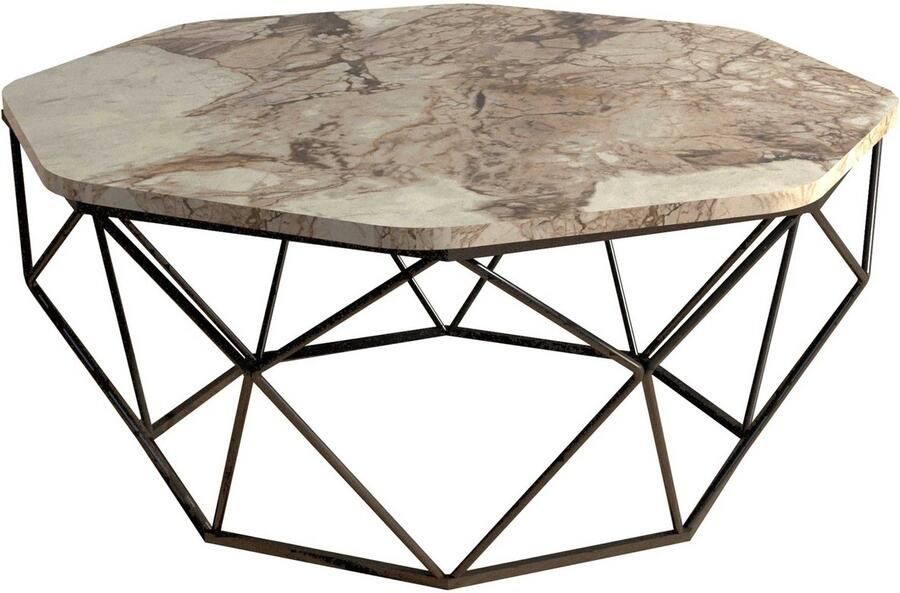 Emob Woody Fashion Salontafel Melamine Gecoat Metalen Frame 90x38x90 cm Wit Ronde salontafels Grijs Melamine Ronde salontafels Op voorraad - Foto 7