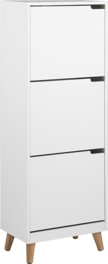 Emob Schoenenkast Mistra 47cm 3 deuren wit Smalle kasten Wit Hout; MDF Smalle kasten Op voorraad