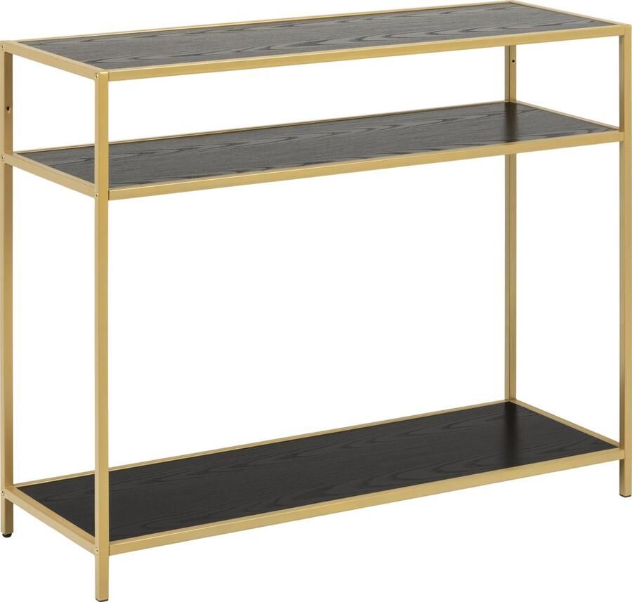 Emob Sidetable Sabro met goudkleurig frame en zwart blad