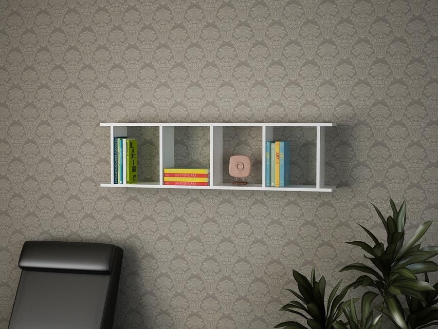 Emob Woody Boekenplank 100% Melamine Laag 18mm Dik 120cm x 33 Wit Wandrekken Wit Melamine Wandrekken Op voorraad