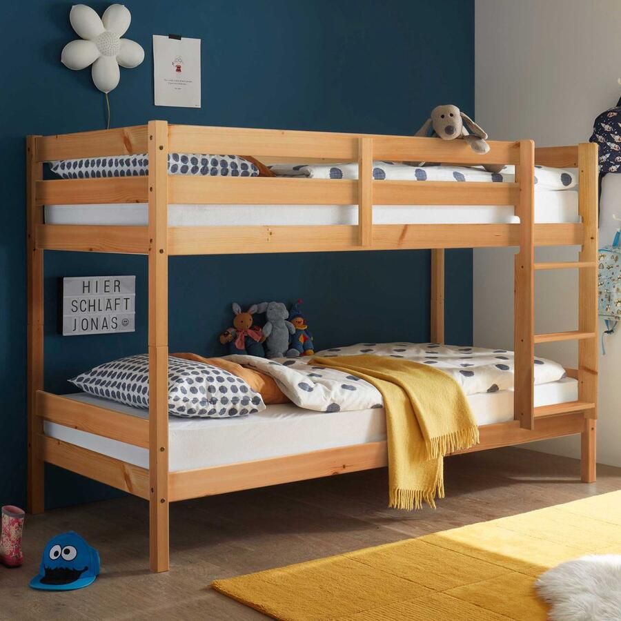 Emob Stapelbed Maren 90x200 incl lattenbodems dennenhout