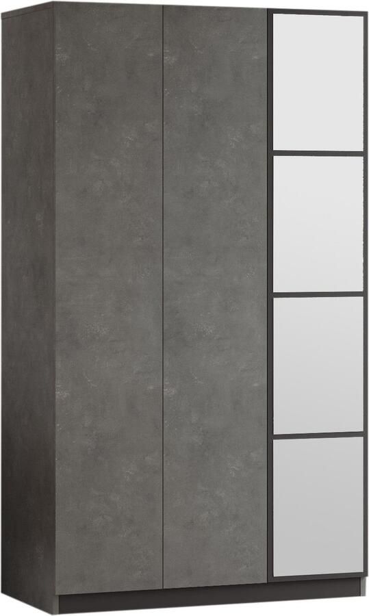 Emob Stevige antracietgrijze garderobekast 18 mm dik Slaapkamerkasten Betonlook Spaanplaat Slaapkamerkasten Op voorraad - Foto 2