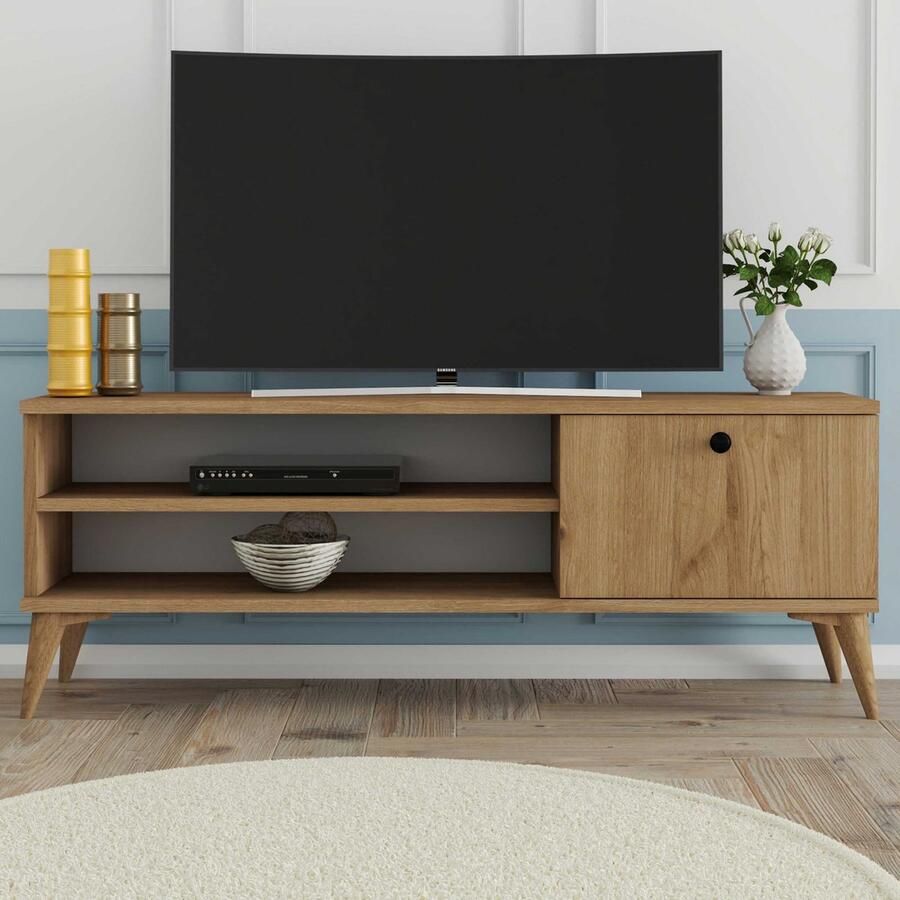 Emob Stijlvol Eiken TV-meubel met optie voor muurbevestiging Woody Fashion