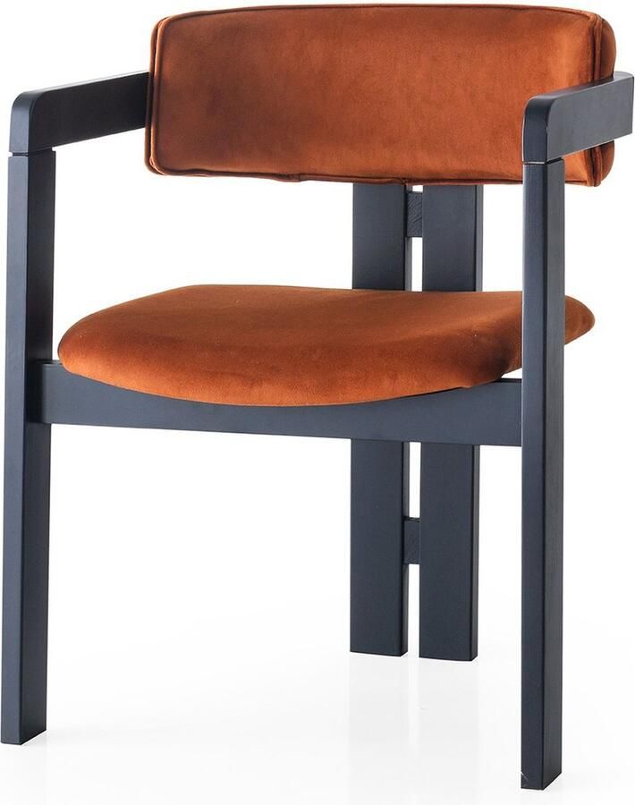 Emob Stijlvolle Stoel Woody Fashion 100% Houten Frame Oranje-Zwart Woonkamer outlet Zwart; Oranje Multiplex; Spaanplaat Woonkamer outlet Op voorraad