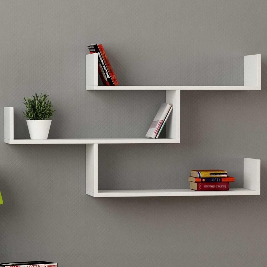 Emob Tibet Wandplank 100% MELAMINE Wit Woonkamer Wit Melamine Woonkamer Op voorraad