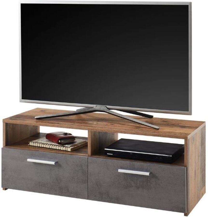 Emob tv-meubel Rana 95 x 35 x 36 cm Anthracite Oak-design Woonkamerkasten Bruin; Antraciet MDF Woonkamerkasten Op voorraad