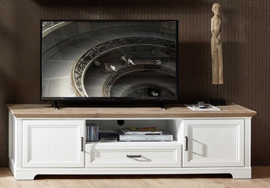 Emob TV Meubel TV-meubel Samine 2 deuren & 1 lade 193cm Wit; Bruin - Foto 2