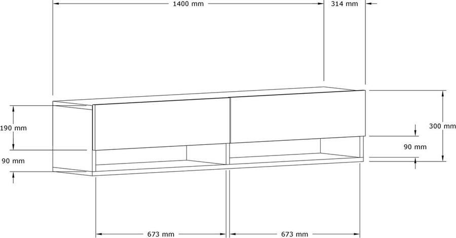 Emob TV-meubel Woody Fashion 100% Melamine Zwevend Saffier Eik Woonkamerkasten Bruin Melamine; Spaanplaat Woonkamerkasten Op voorraad