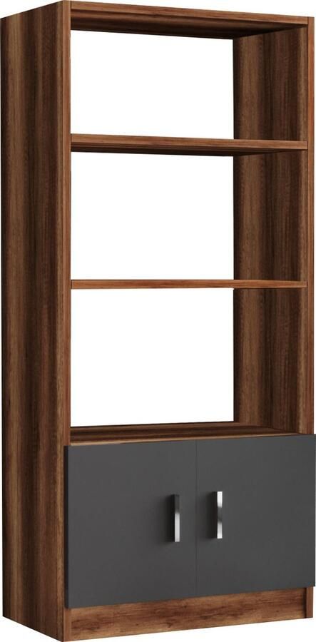 Asir Group Vario D Boekenplank 100% MELAMINE Walnoot Antraciet Summer Sale Bruin Spaanplaat Summer Sale Op voorraad - Foto 3