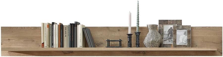 Emob Wandplank Bellini 185cm eik Wandplanken Bruin Melamine; MDF; Spaanplaat Wandplanken Op voorraad