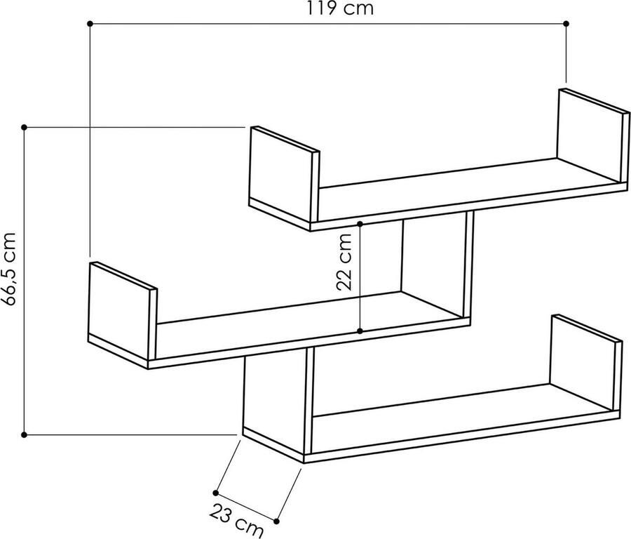Emob Tibet Wandplank 100% MELAMINE Wit Woonkamer Wit Melamine Woonkamer Op voorraad - Foto 3