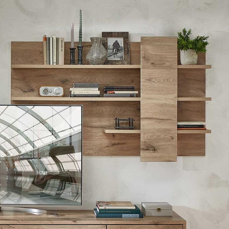 Emob Wandrek Bellini 140x86cm eik Kasten outlet Bruin Melamine; MDF; Spaanplaat Kasten outlet Op voorraad