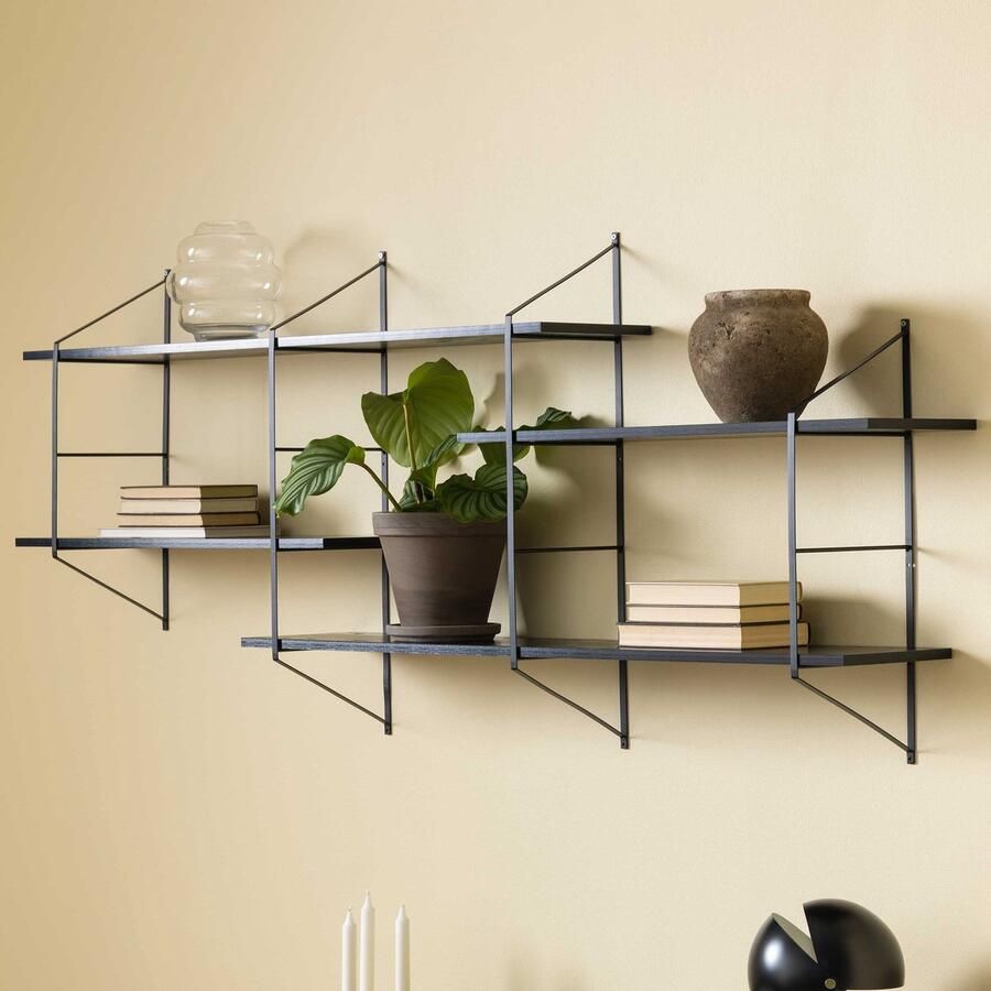 Giga Living Wandplank Snolla Melamine Zwart Ash 191cm