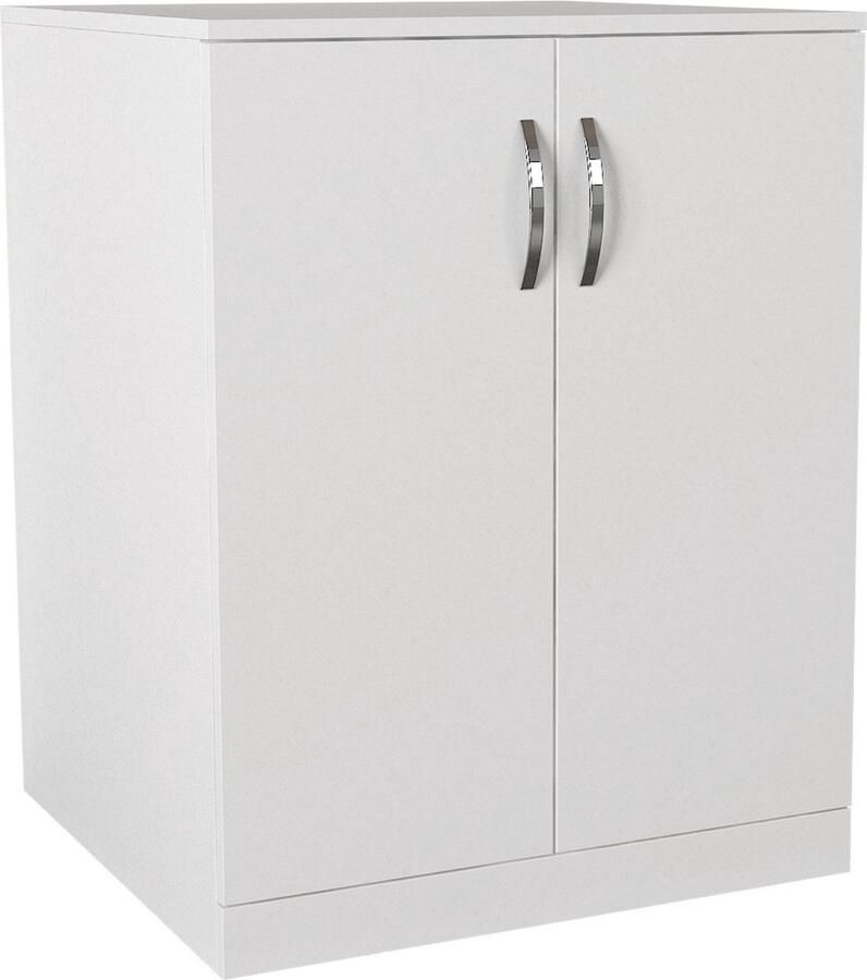 Emob Wooden Art Kunstbadkamerkast Gemelamineerd Spaanplaathout van 18 mm dik 67 x 70 x 90 cm Bevestigbaar aan de muur Wit Wasmachinekasten Wit Melamine Wasmachinekasten Op voorraad