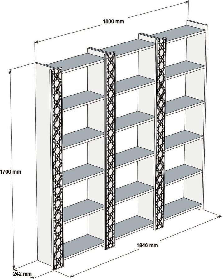 Emob Woody Boekenplank 100% Gemelamineerd Notenhout 184 Breedte Woonkamerkasten Bruin Melamine Woonkamerkasten Op voorraad