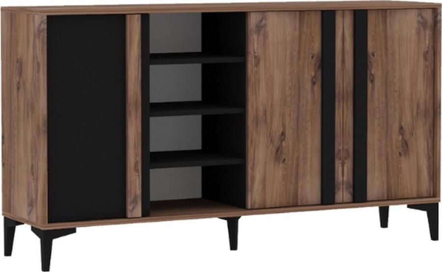 Emob Woody Fashion Console 160 x 40 x 90 cm Atlantic Design Woonkamerkasten Bruin MDF Woonkamerkasten Op voorraad - Foto 2