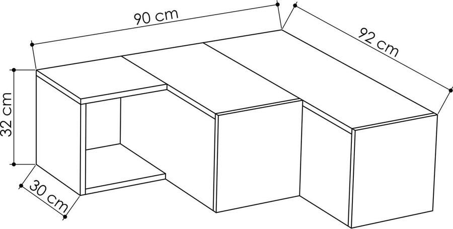 Emob Woody Fashion hoek-tv-meubel 100% Melamine Gecoat Wit Wandmontage Woonkamerkasten Wit Melamine Woonkamerkasten Op voorraad - Foto 2