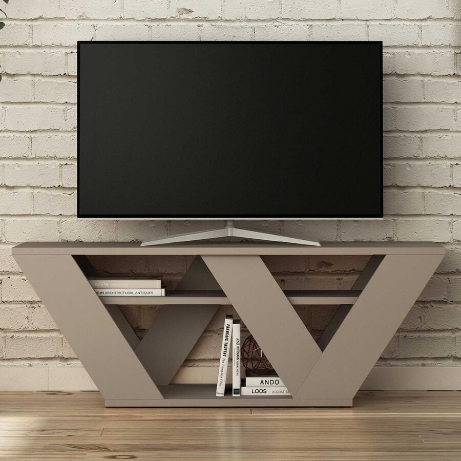 Emob Pipralla TV-meubel 100% MELAMINE Lichtmokka Woonkamerkasten Taupe Melamine Woonkamerkasten Op voorraad