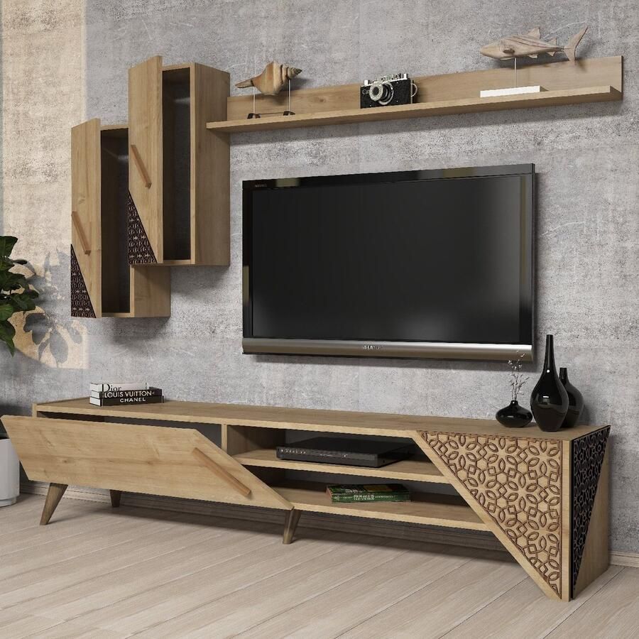 Emob TV Meubel Woody Fashion TV-meubel Eiken x40x37 Melamine gecoat 180cm Bruin