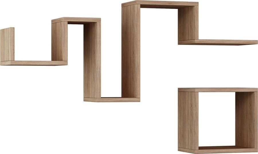Asir Group Follow Wandplank 100% MELAMINE Eiken Woonkamer Bruin Melamine Woonkamer Op voorraad - Foto 2