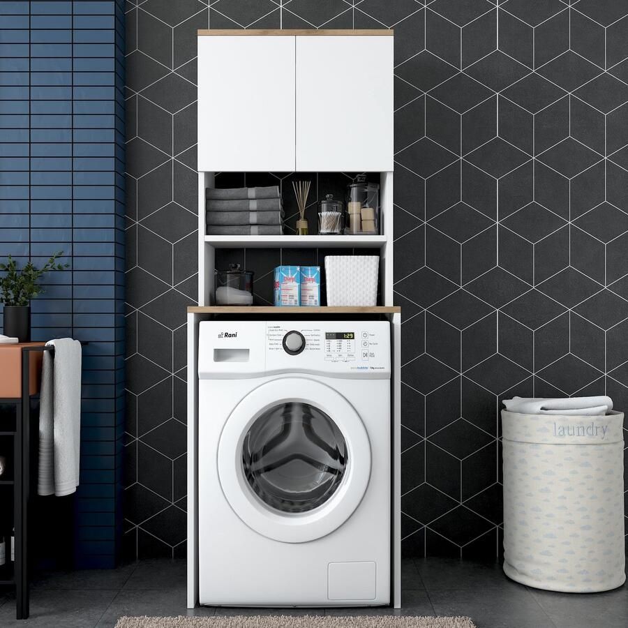 Emob Wren Wasmachinekast 100% Gemelamineerd Board 18mm Dik Wit Walnoot Wasmachinekasten Wit Melamine Wasmachinekasten Op voorraad