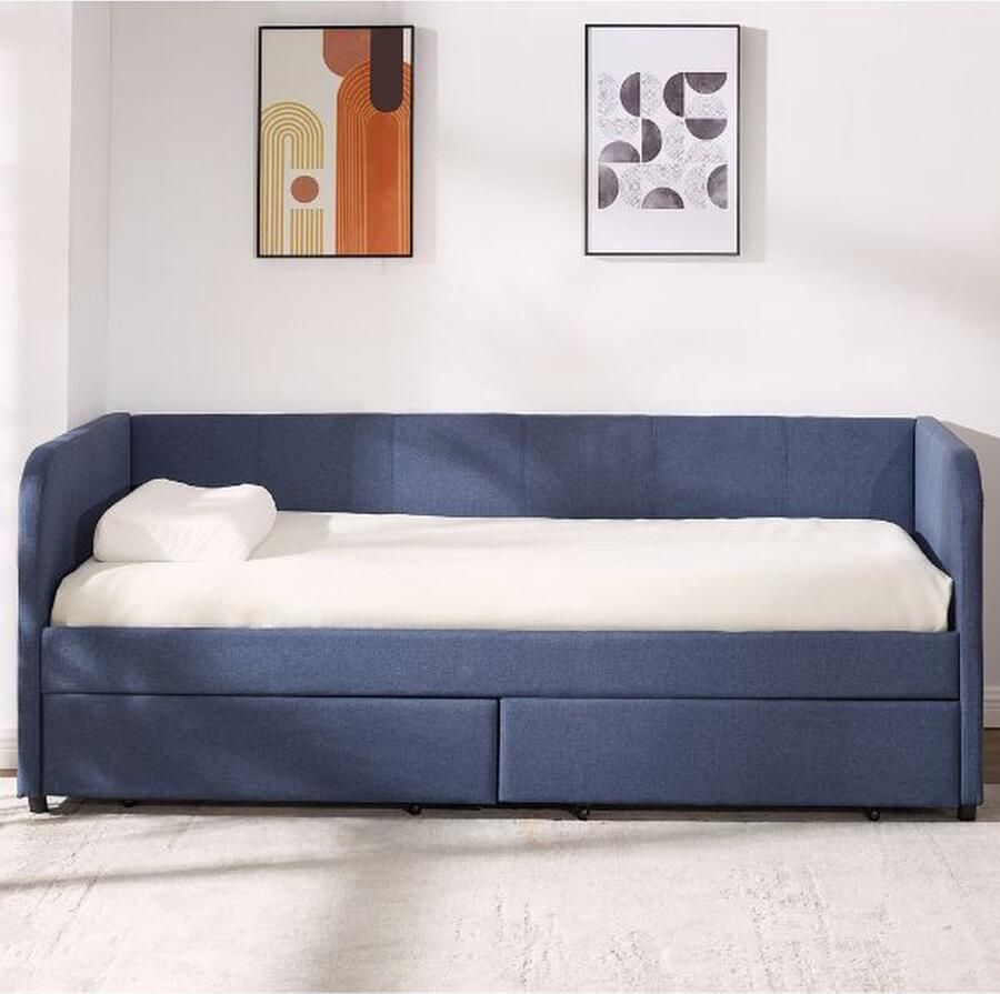 Emob Design EMOB Kajuitbed Spector 90 x 200 cm Met opberglades Beige teddystof Emob Exclusive Gestoffeerde eenpersoonsbedden Beige Stof; MDF Gestoffeerde eenpersoonsbedden Eenpersoons Normaal bed Op voorraad