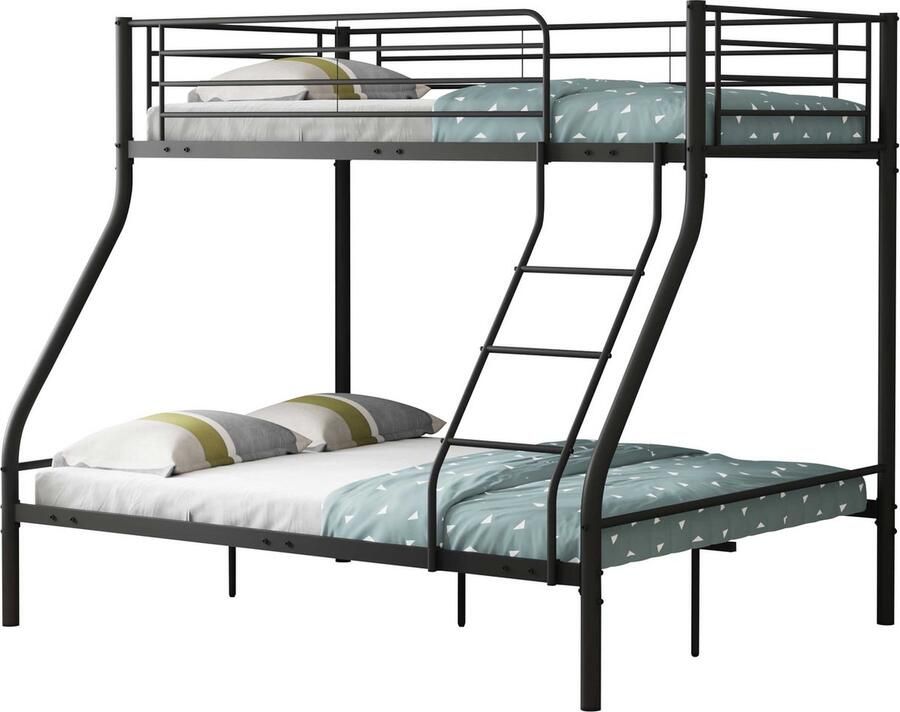 Emob Design EMOB Stapelbed Trixie 90x200 & 140x200 metaal mat zwart Emob Exclusive Metalen bedden Zwart Metaal Metalen bedden Tweepersoons Stapelbed Op voorraad - Foto 2