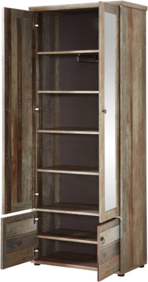 Emob Garderobekast Clem 78cm met 4 deuren driftwood - Foto 2