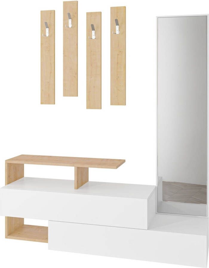 Emob Vestiairemeubel Woody Fashion 100% Melamine coating Wit Eiken Halkasten Wit Melamine Halkasten Op voorraad - Foto 2