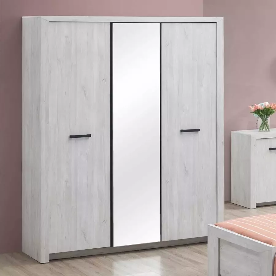 Emob Kledingkast 173 cm Wit - Foto 3