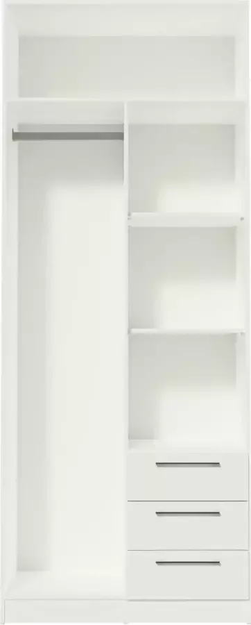 Emob Kledingkast Tarn 80cm met 2 deuren & 3 lades wit - Foto 2